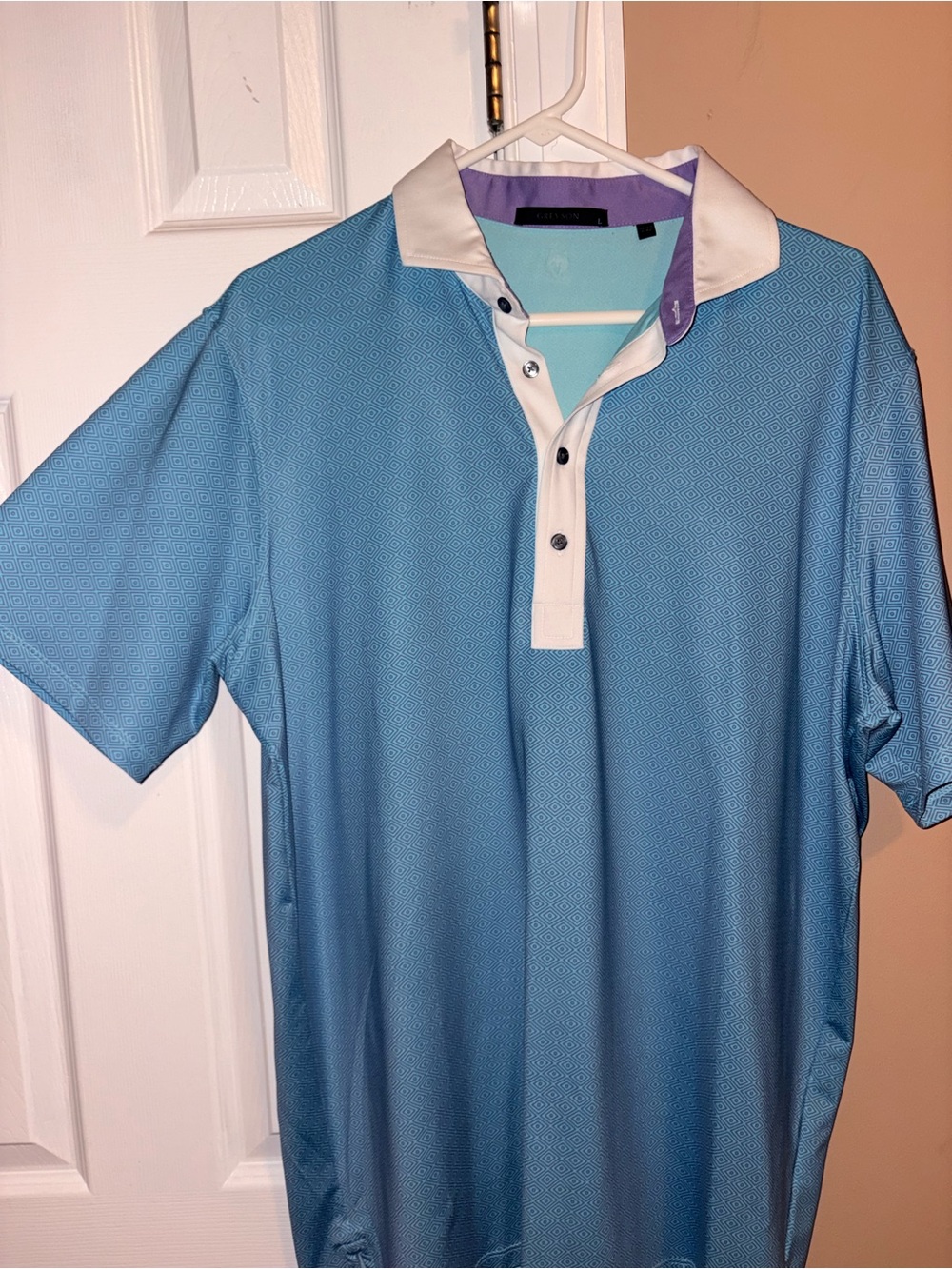 Greyson Sky Blue Polo with White Contrast Collar